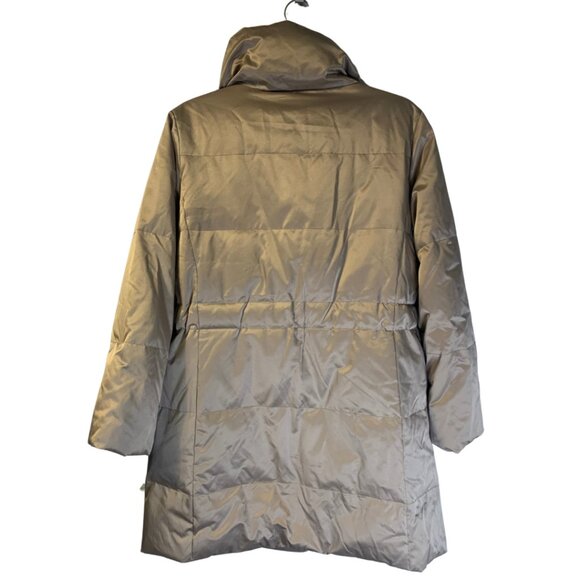 J Jill Women's Down Puffer Jacket Size SP PS Petite Small Gold High Neck Winter - Picture 2 of 10